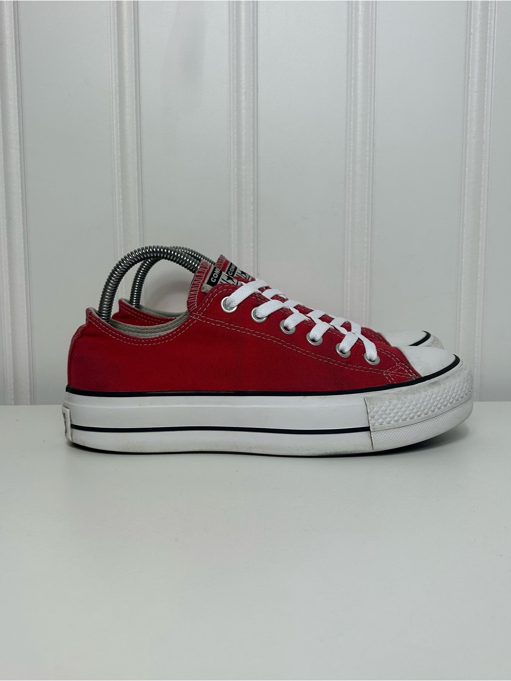 Converse ctas low all star lift platform red white womens 8.5